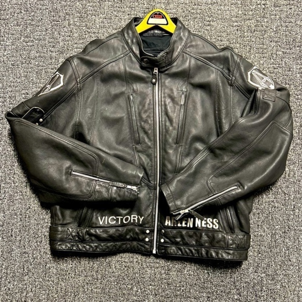 Victory Arlen Ness Licensed M/C Leather Bomber Style Motorcycle Jacket